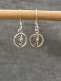 Little Seahorse In Circle Earrings