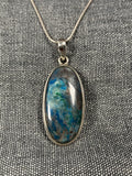 Azurite Long Oval Pendant