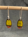 Yellow Copper Tip Oval Earrings