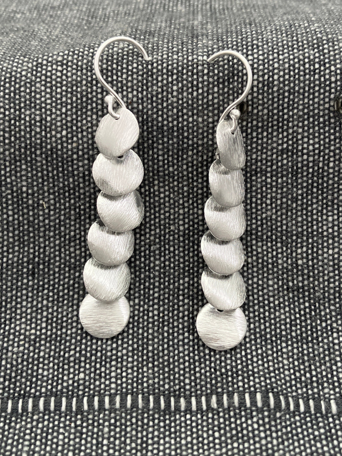 Brushed Disc Cascade Earrings