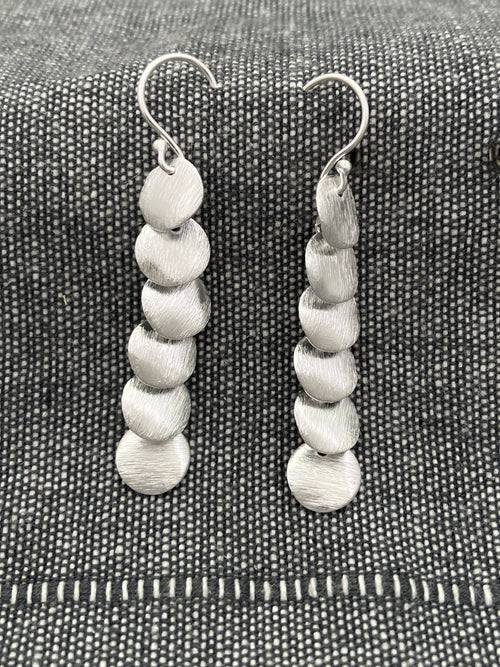 Brushed Disc Cascade Earrings