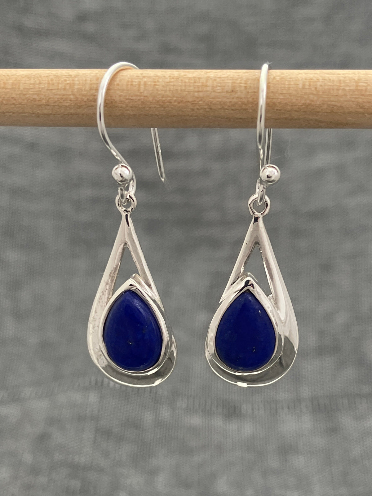 Lapis Lazuli Offset Teardrop Earrings