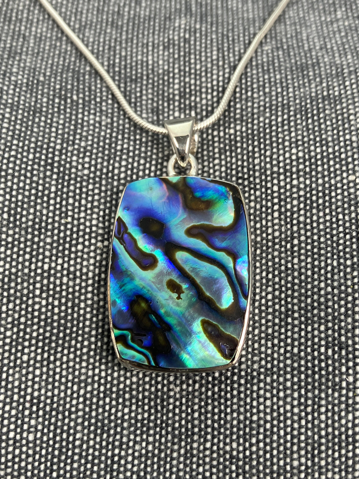 Paua Shell Rectangle Pendant