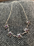 Amethyst Oxidised Flower Necklace