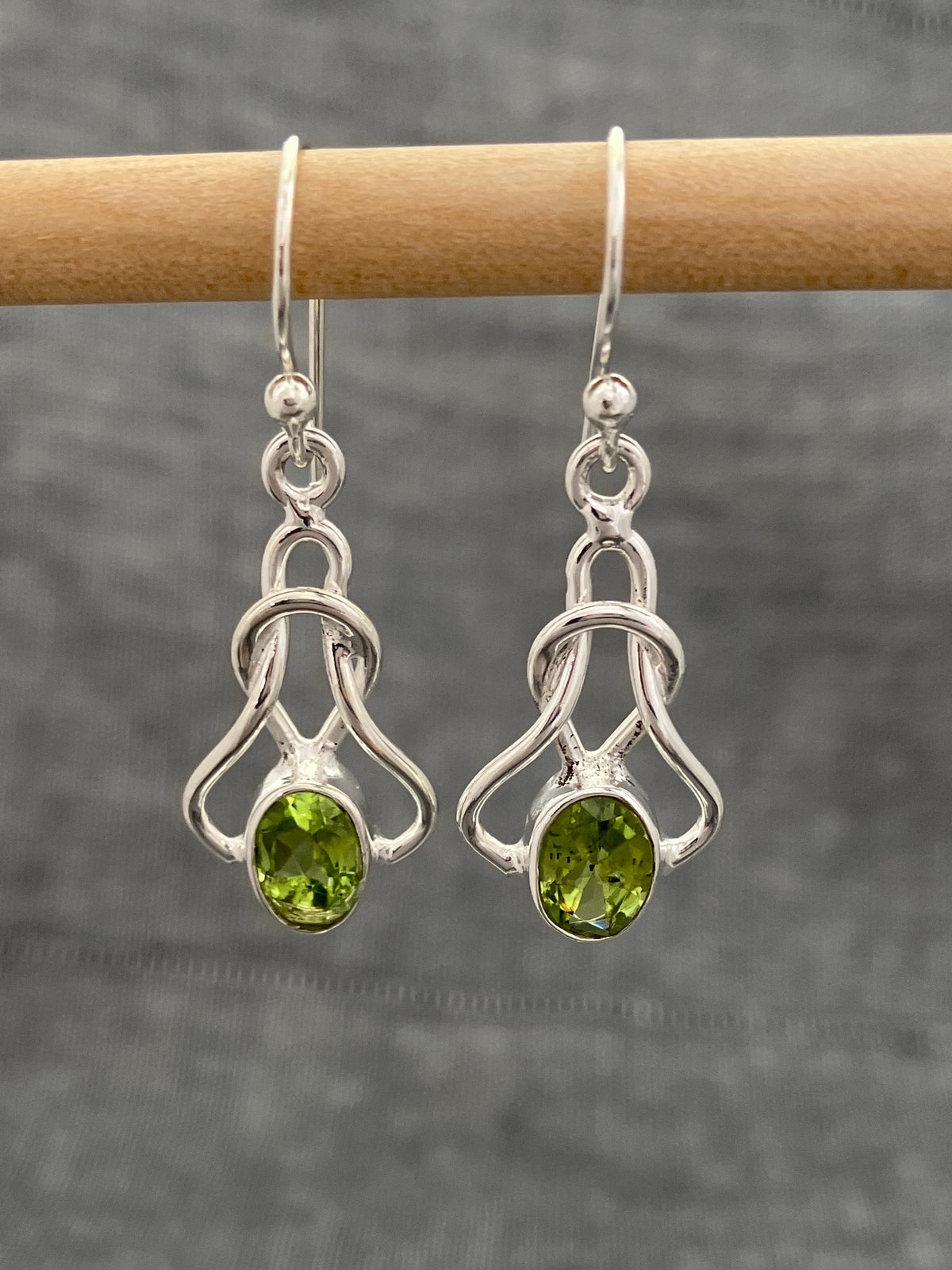 Peridot Knot Earrings