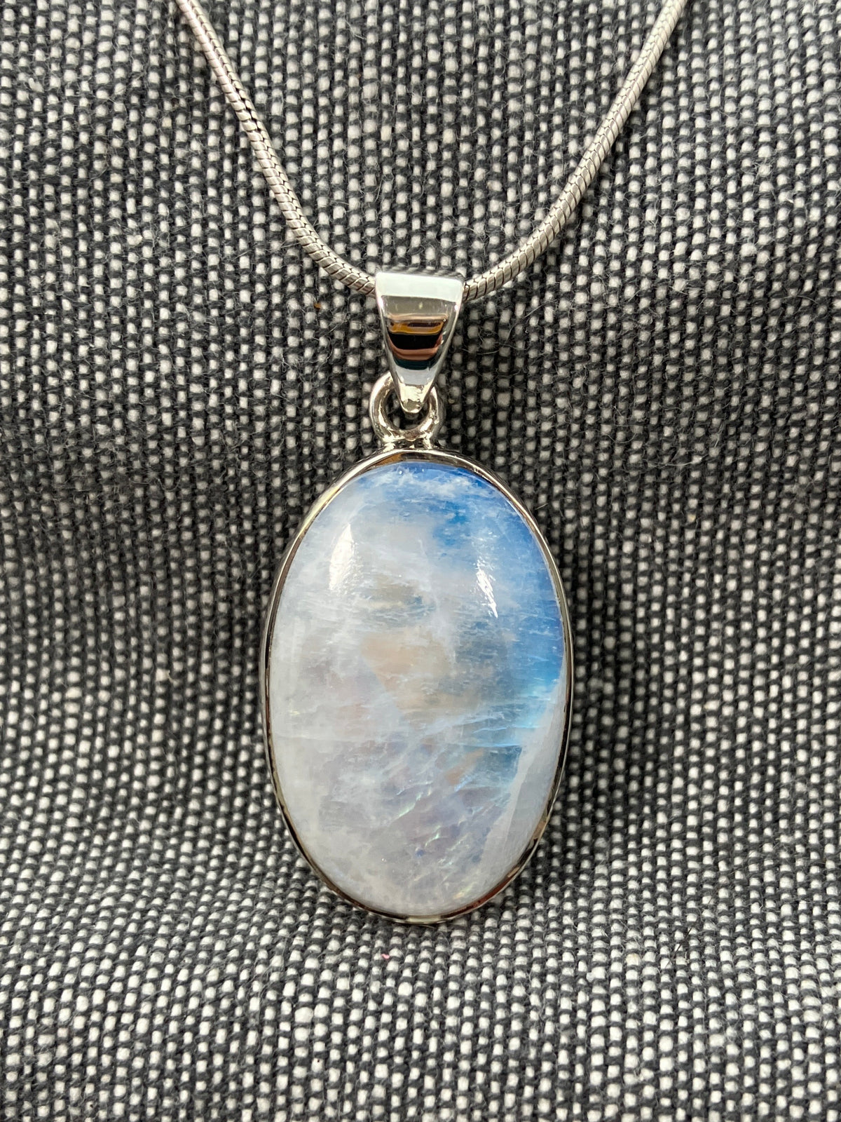 Blue Moonstone Oval Pendant 2
