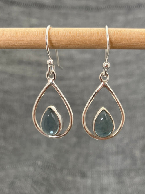 Apatite Pear In Loop Earrings