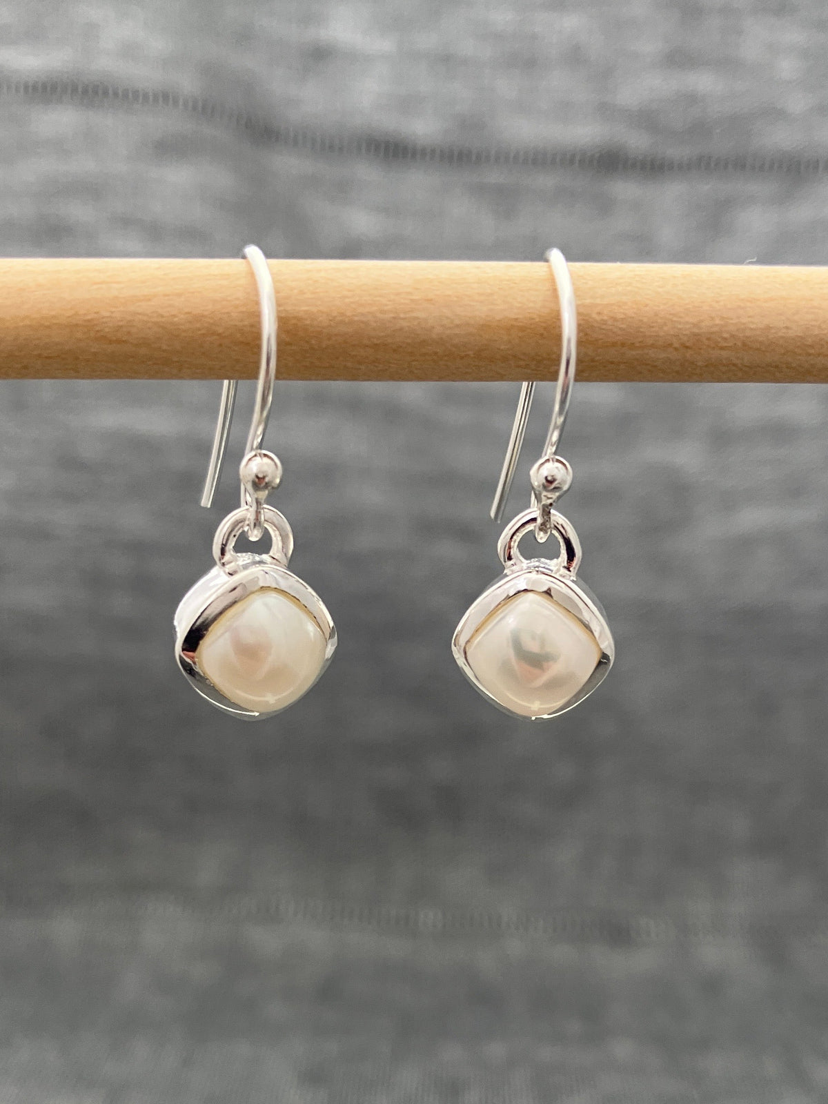 Pearl Square Cut Earring