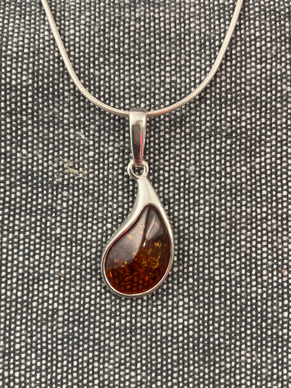 Simple Drip Amber Pendant