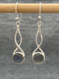 Labradorite Long Twist Earrings
