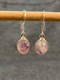 Pink Moonstone Oval Earrings
