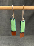 Long Rectangle Copper Tip Earrings