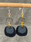 Pineapple Navy Blue Loop Earrings
