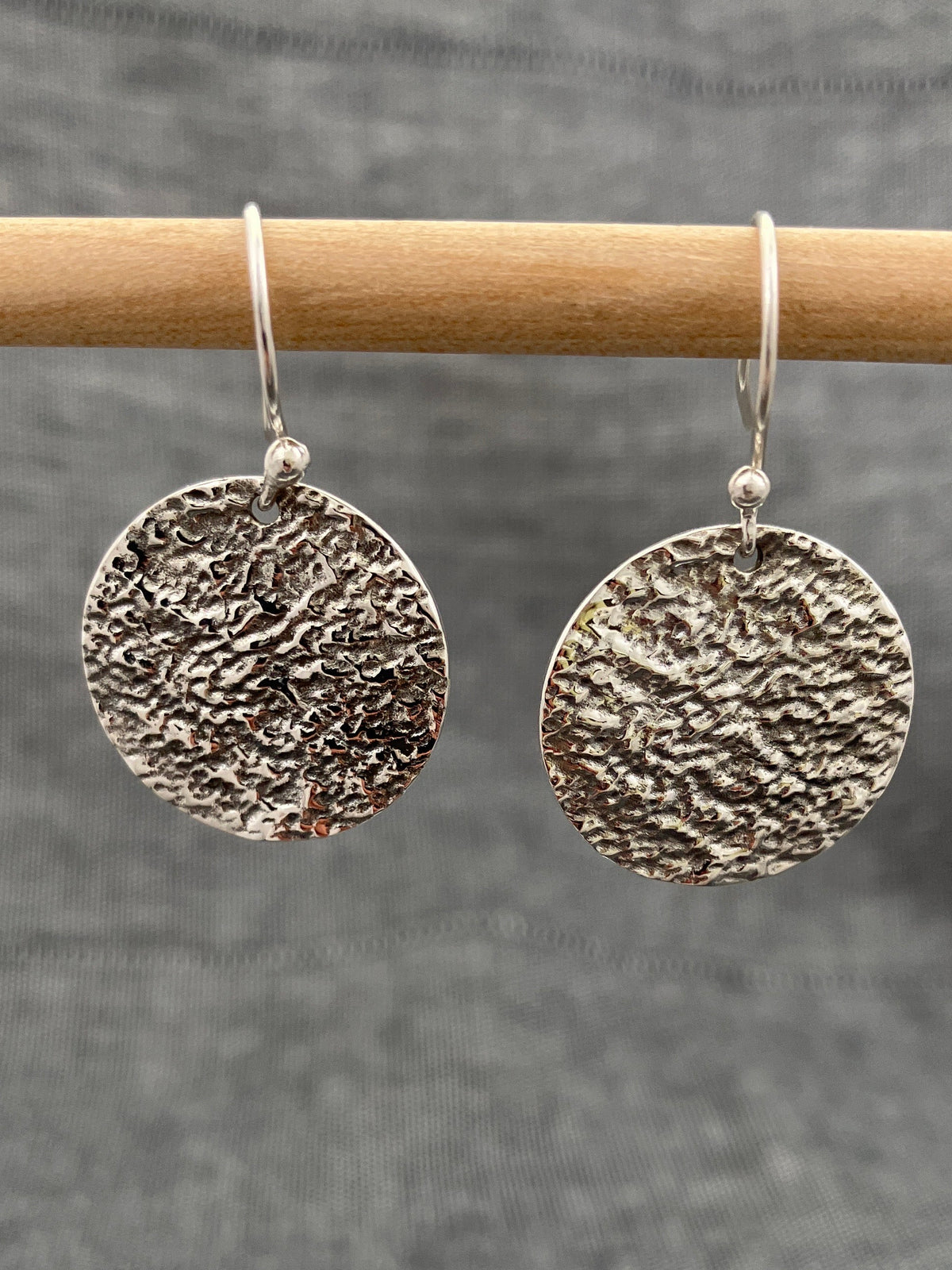 Textured Full Moon Earrings