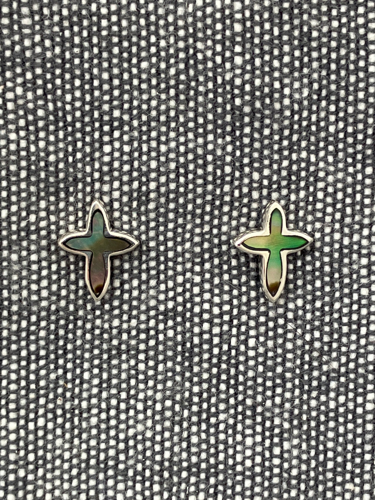 Paua Shell Cross Studs