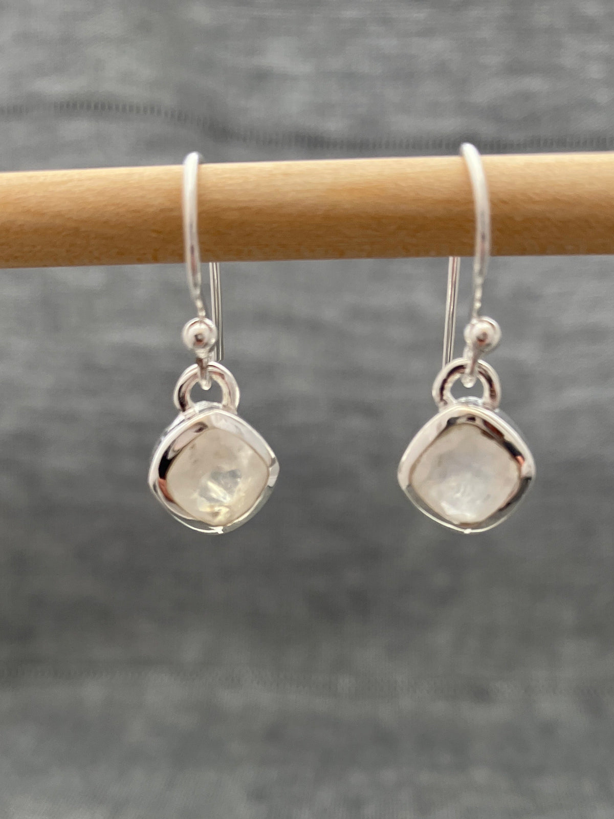 Moonstone Deep Set Square Cut Earring