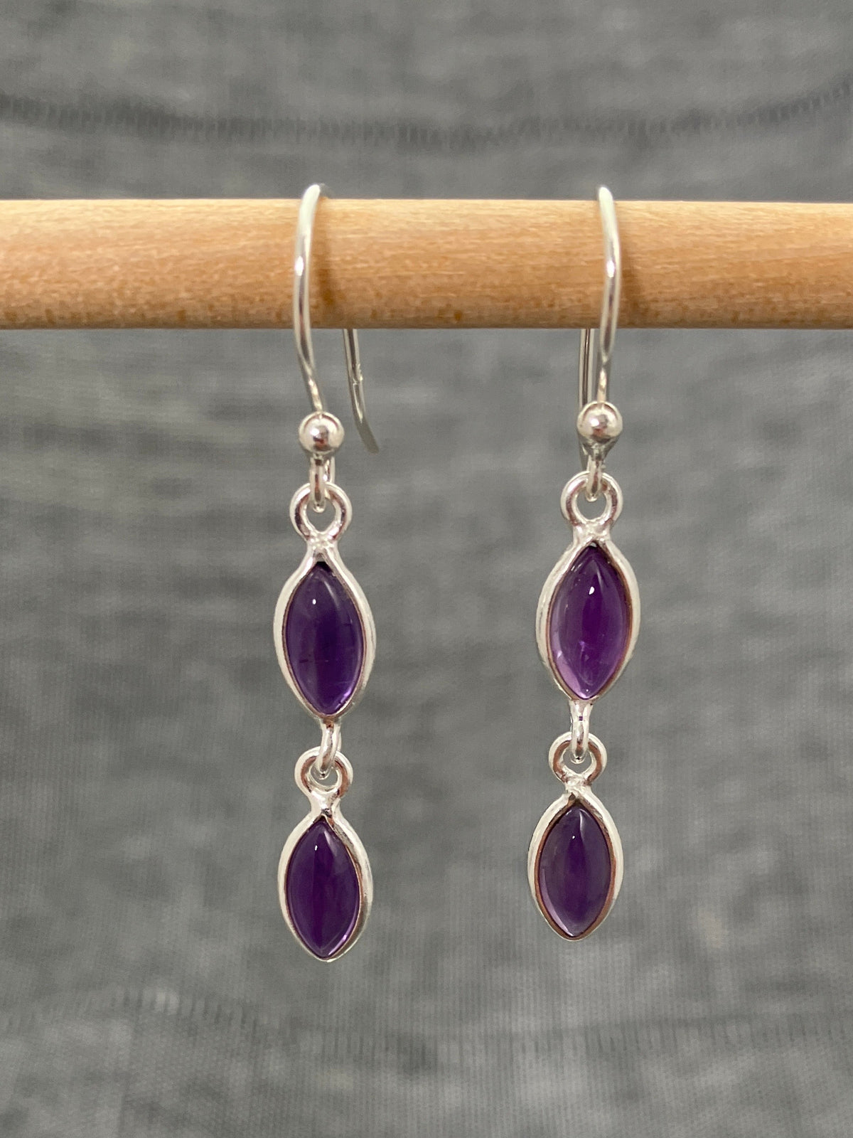 Amethyst Double Pip Earrings