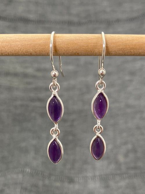 Amethyst Double Pip Earrings