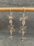 Peridot Tumbling Textured Flower Earrings