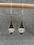 Moonstone Oxidised Kite Earrings
