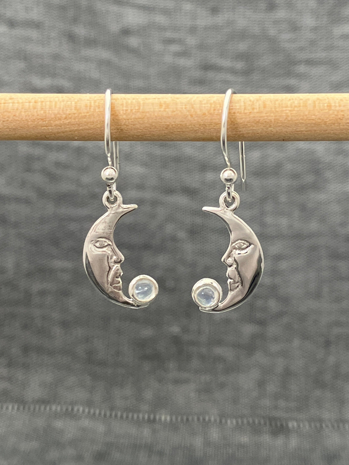 Moonstone Moon Earring