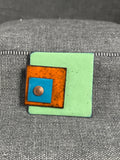 Enamel Squares Brooch