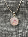 Pink Moonstone Framed Round Pendant