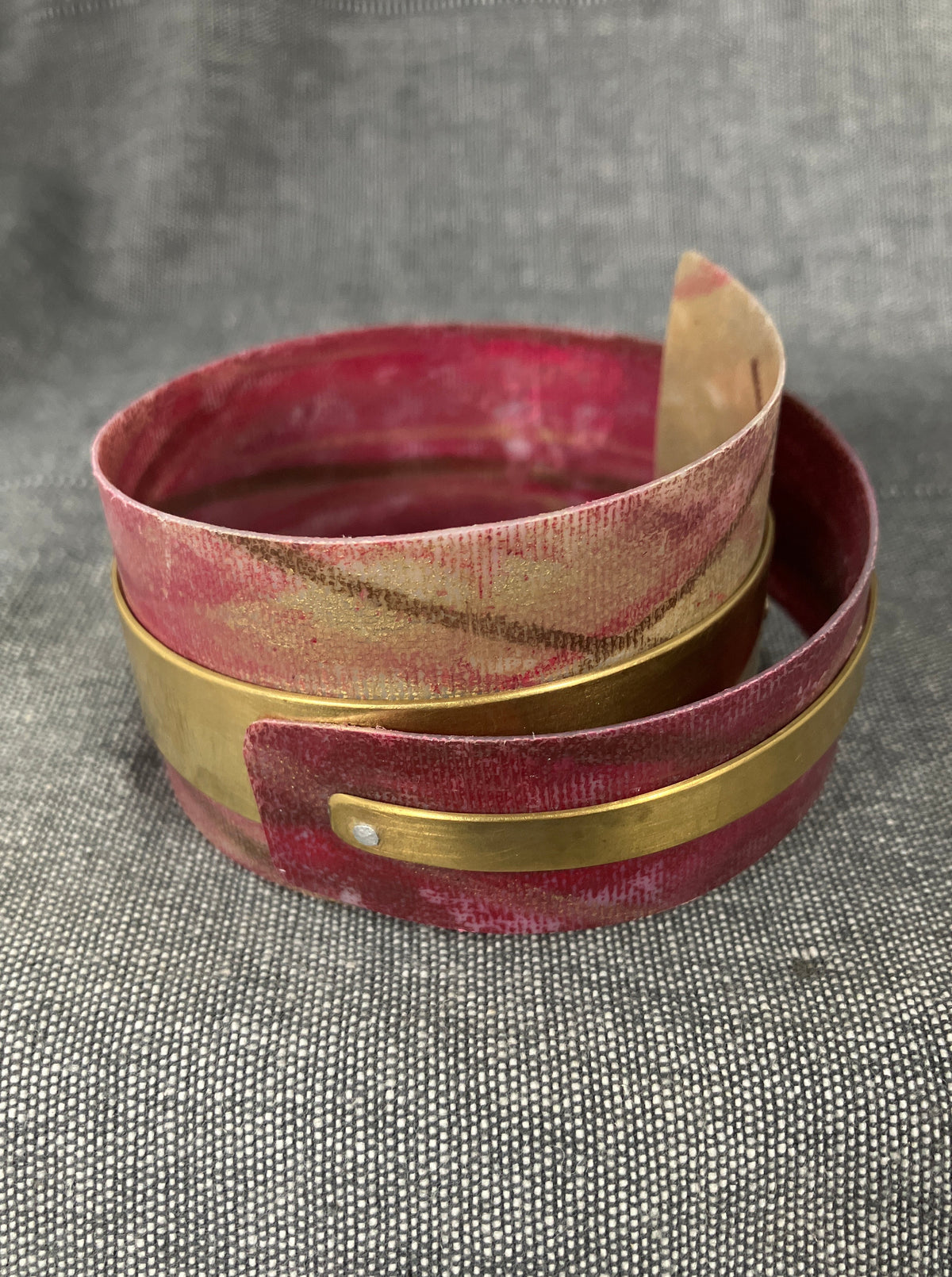 Nocean Burgundy Brass Cuff