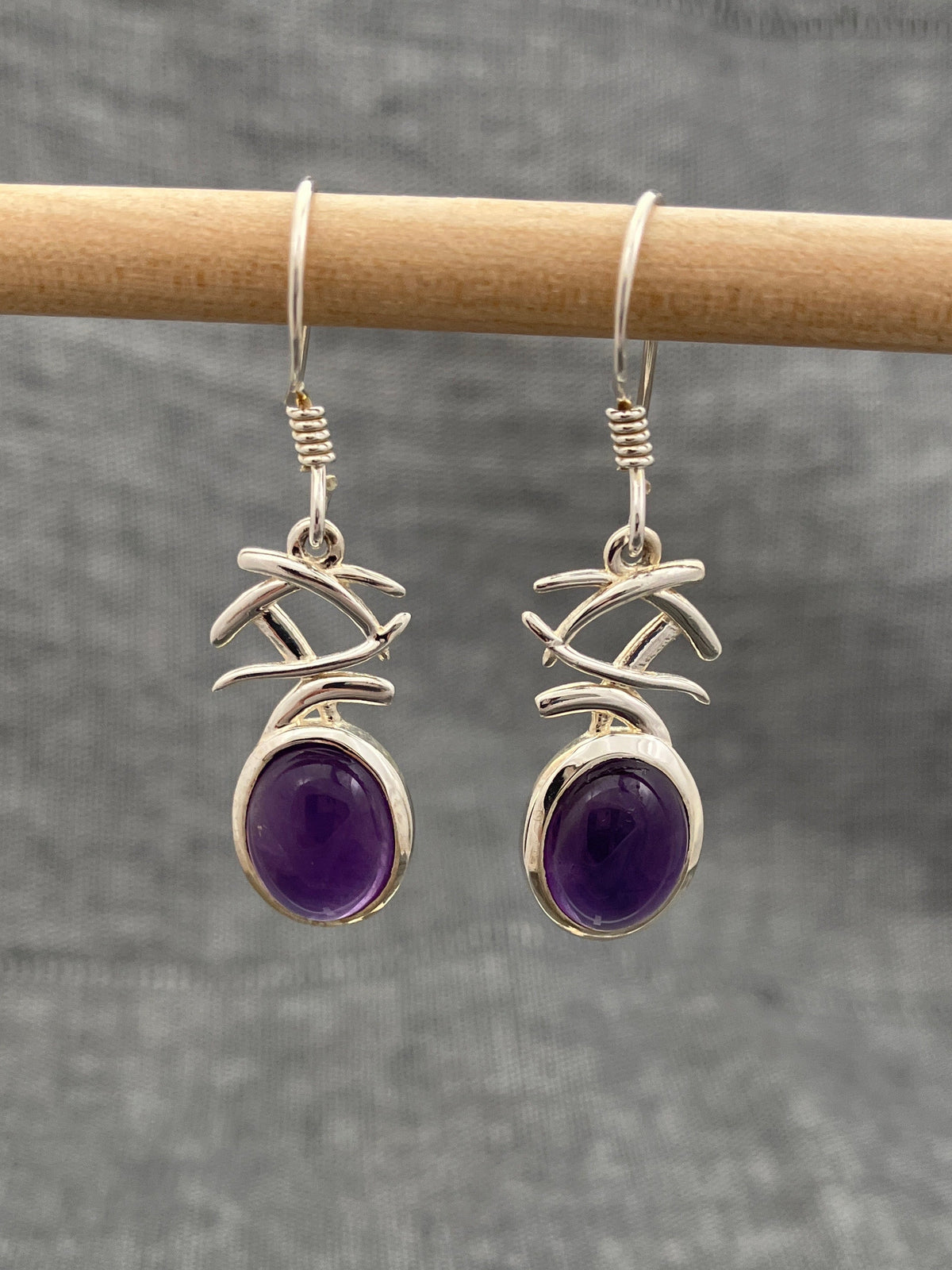 Amethyst Twig Top Earrings