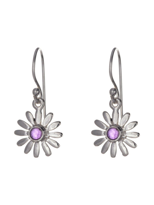 Amethyst Daisy Earrings