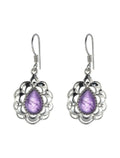Amethyst Frilly Framed Earrings