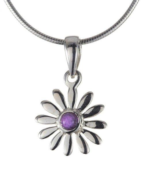 Amethyst Daisy Pendant