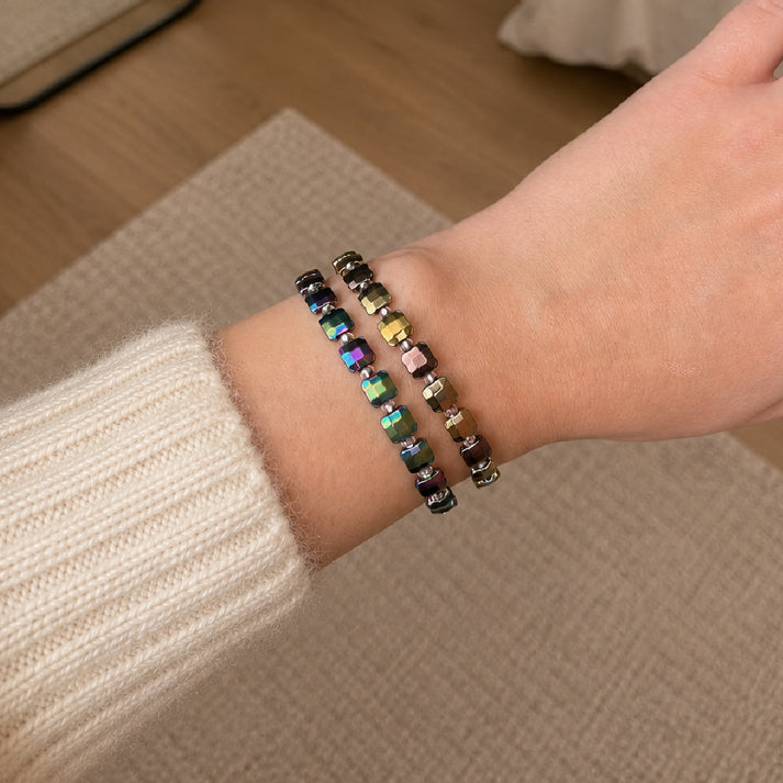 Cubic Haematite Bracelet - Spectrum