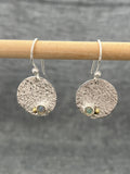 Opal Textured Disc Earring