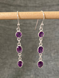 Amethyst Long Cut Earrings