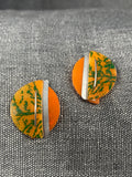 Miro Orange Fern Studs