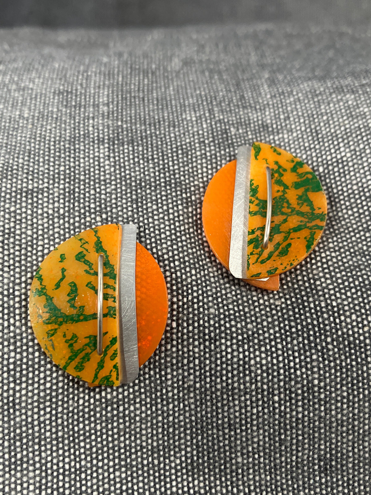 Miro Orange Fern Studs