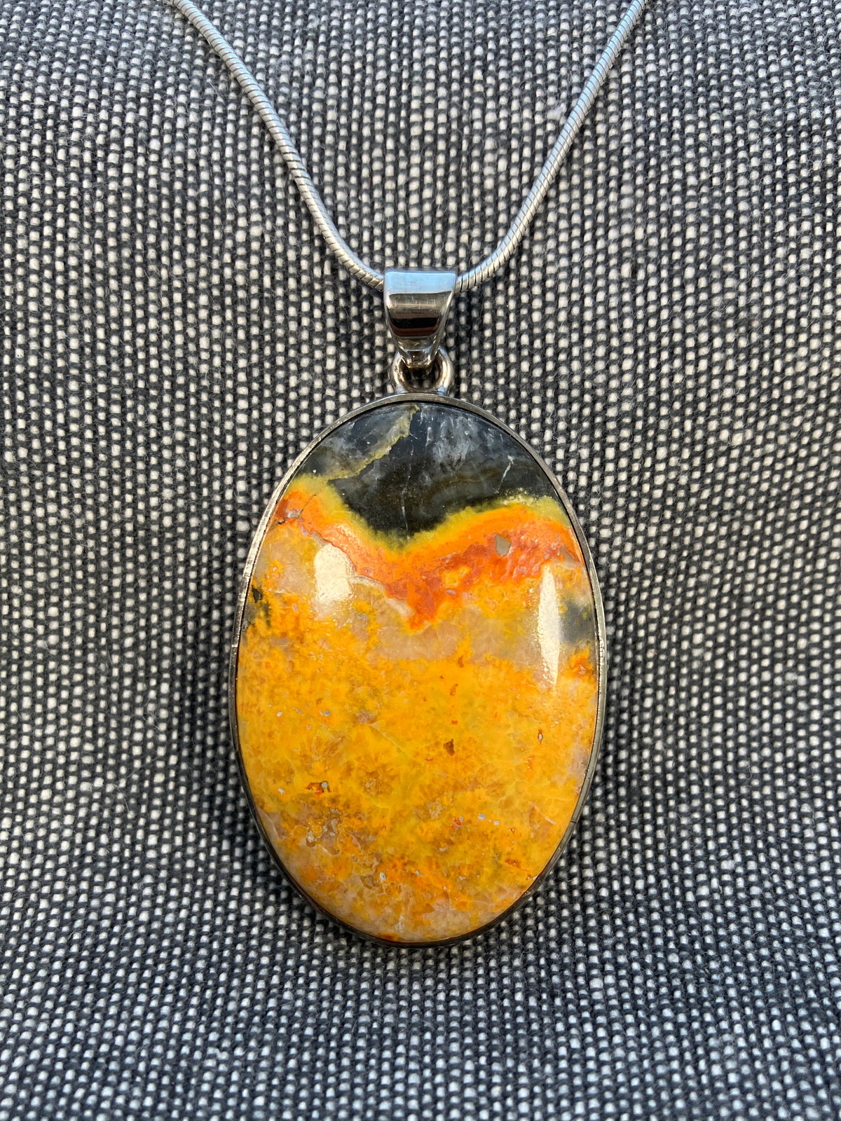 Bumblebee Jasper Oval Pendant 2