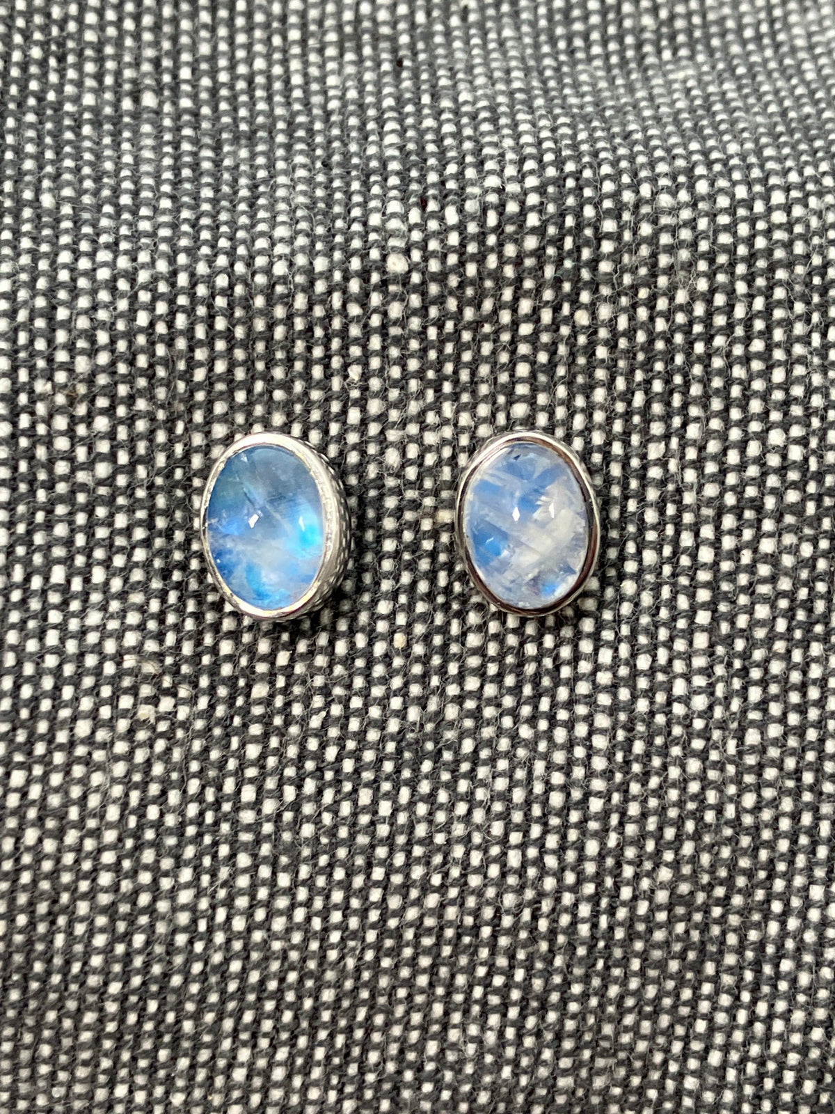 Blue Moonstone Oval Studs