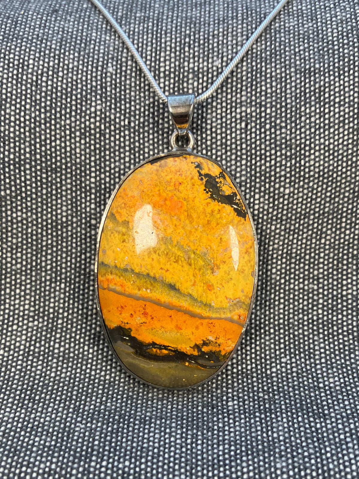 Bumblebee Jasper Large Oval Pendant