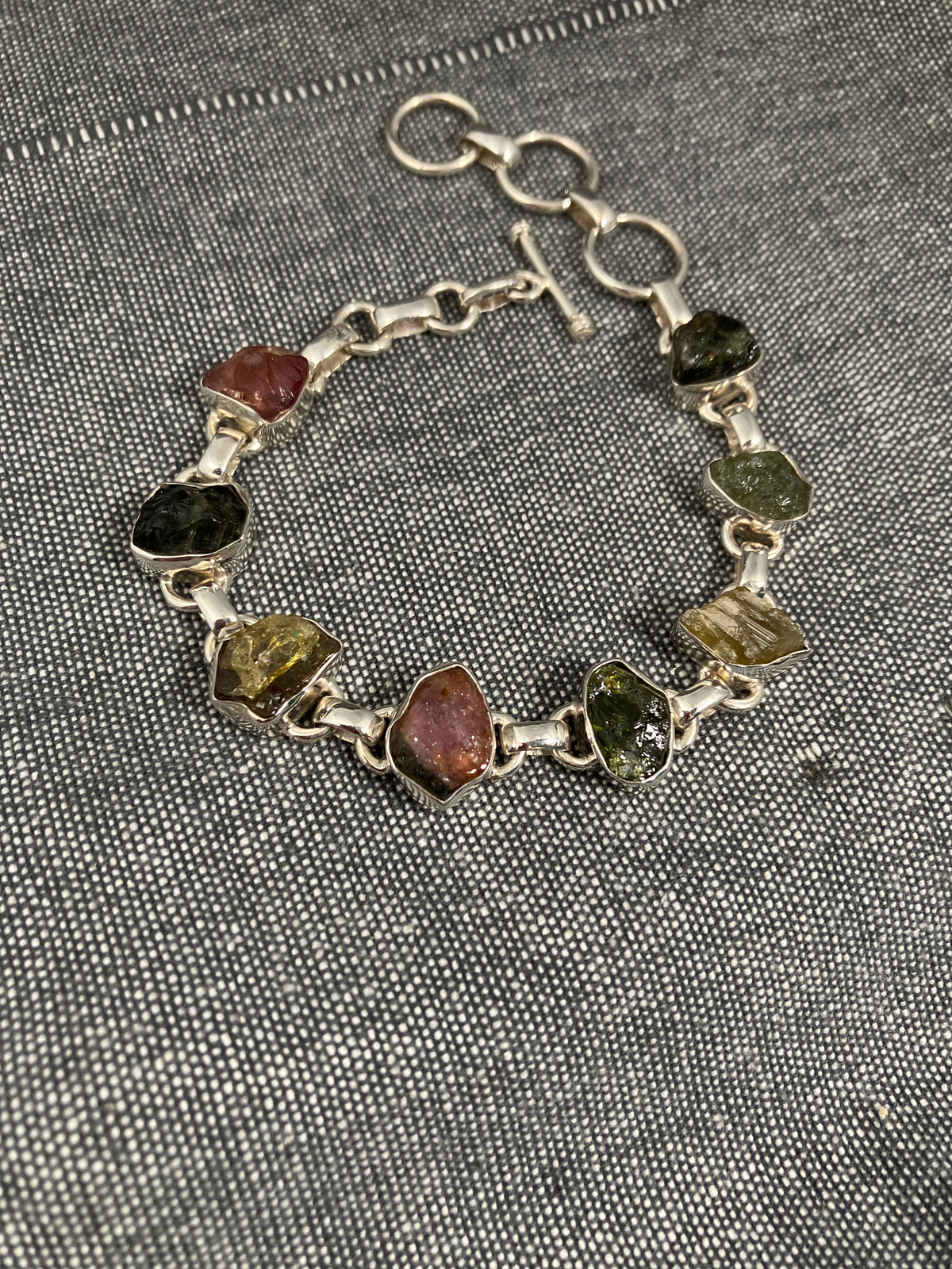 Tourmaline Uncut Gemstones Bracelet