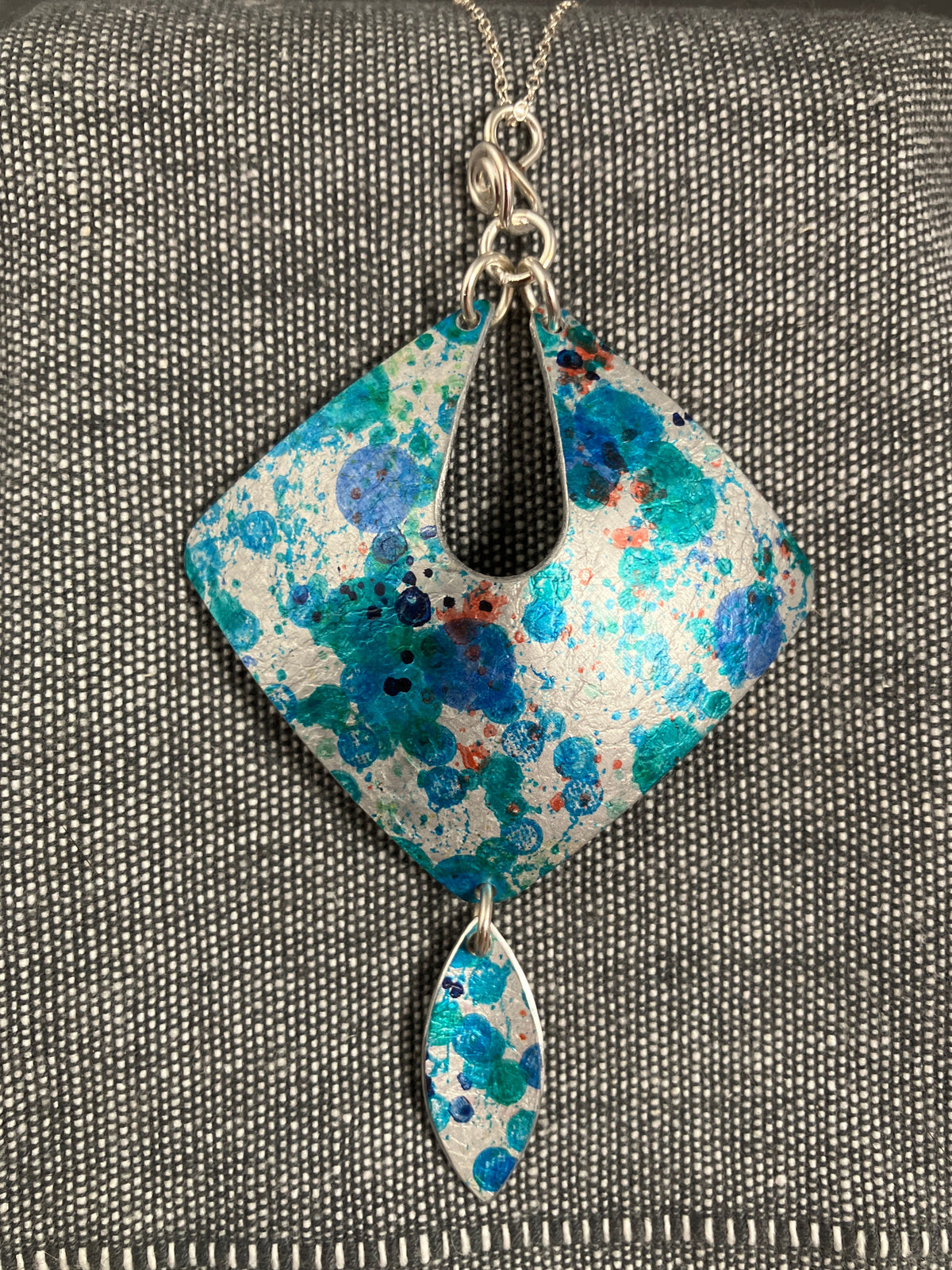 Teal Large Diamond Necklace