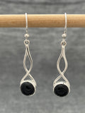 Black Onyx Long Twist Earring