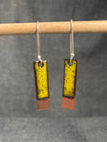Yellow Copper Tip Rectangle Earrings