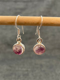 Pink Moonstone Round Earrings