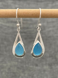 Chalcedony Offset Teardrop Earrings