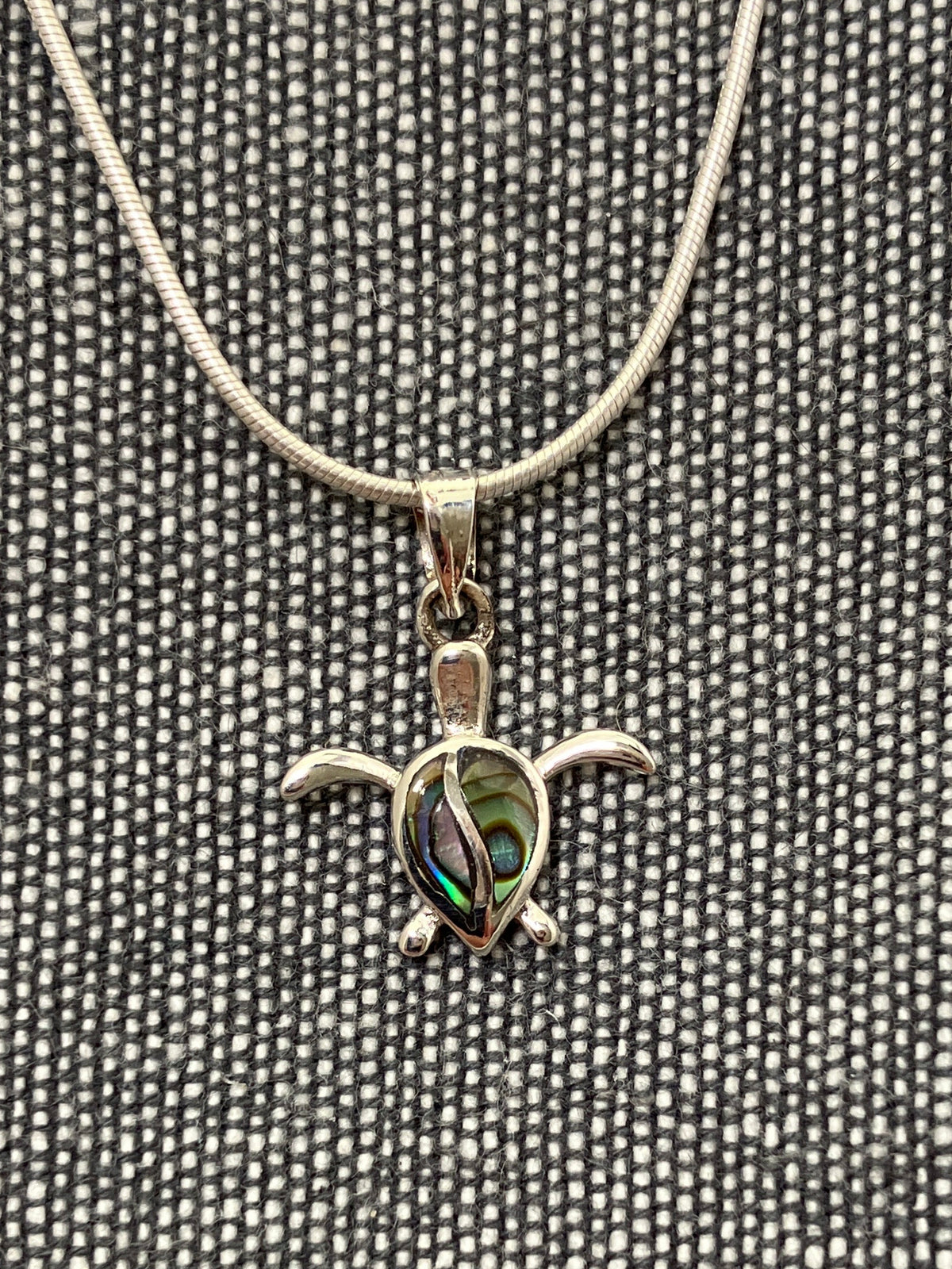 Paua Shell Little Turtle Pendant