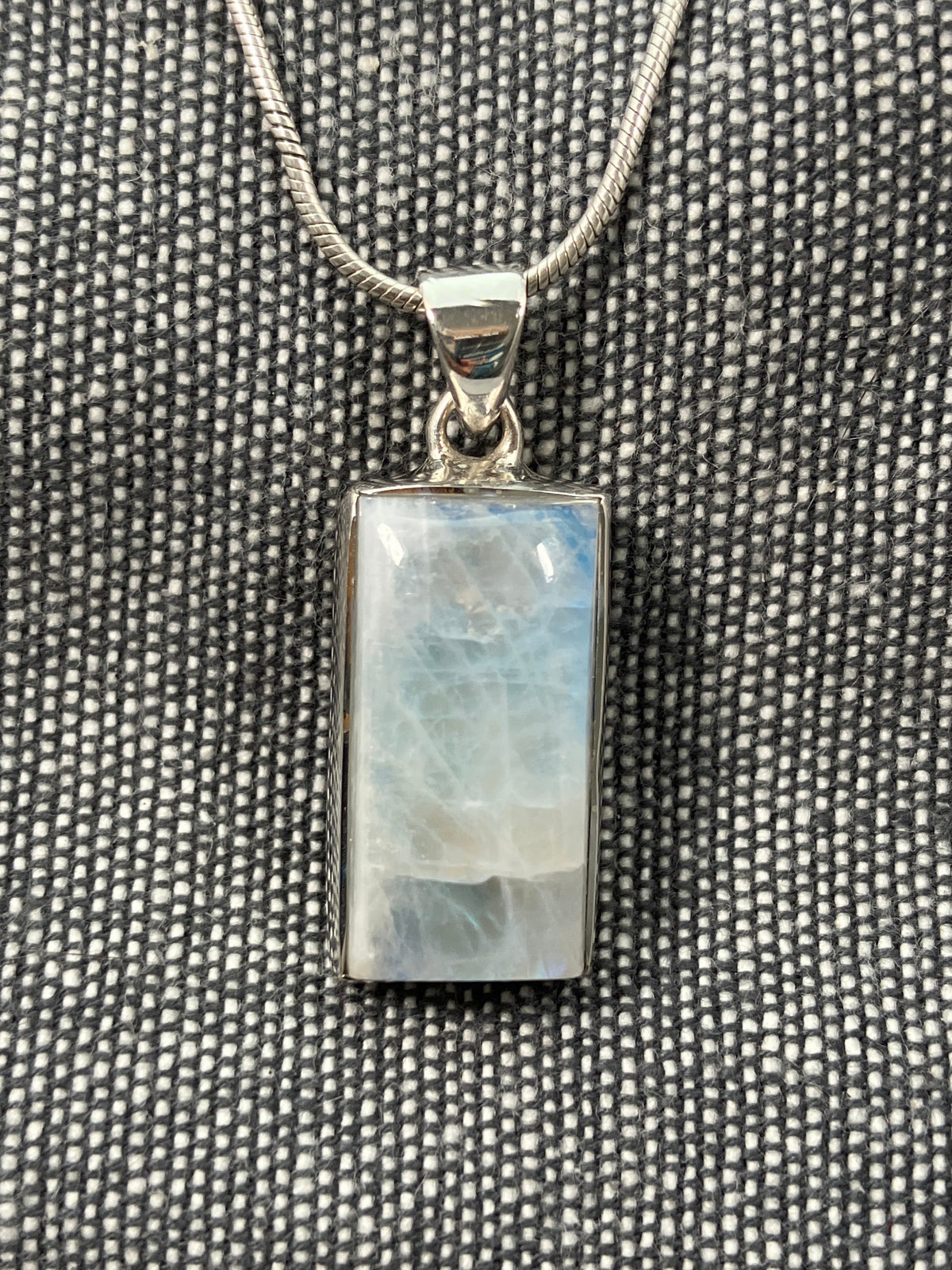 Blue Moonstone Rectangle Pendant