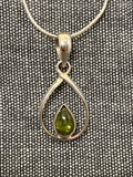 Peridot Pear In A Loop Pendant