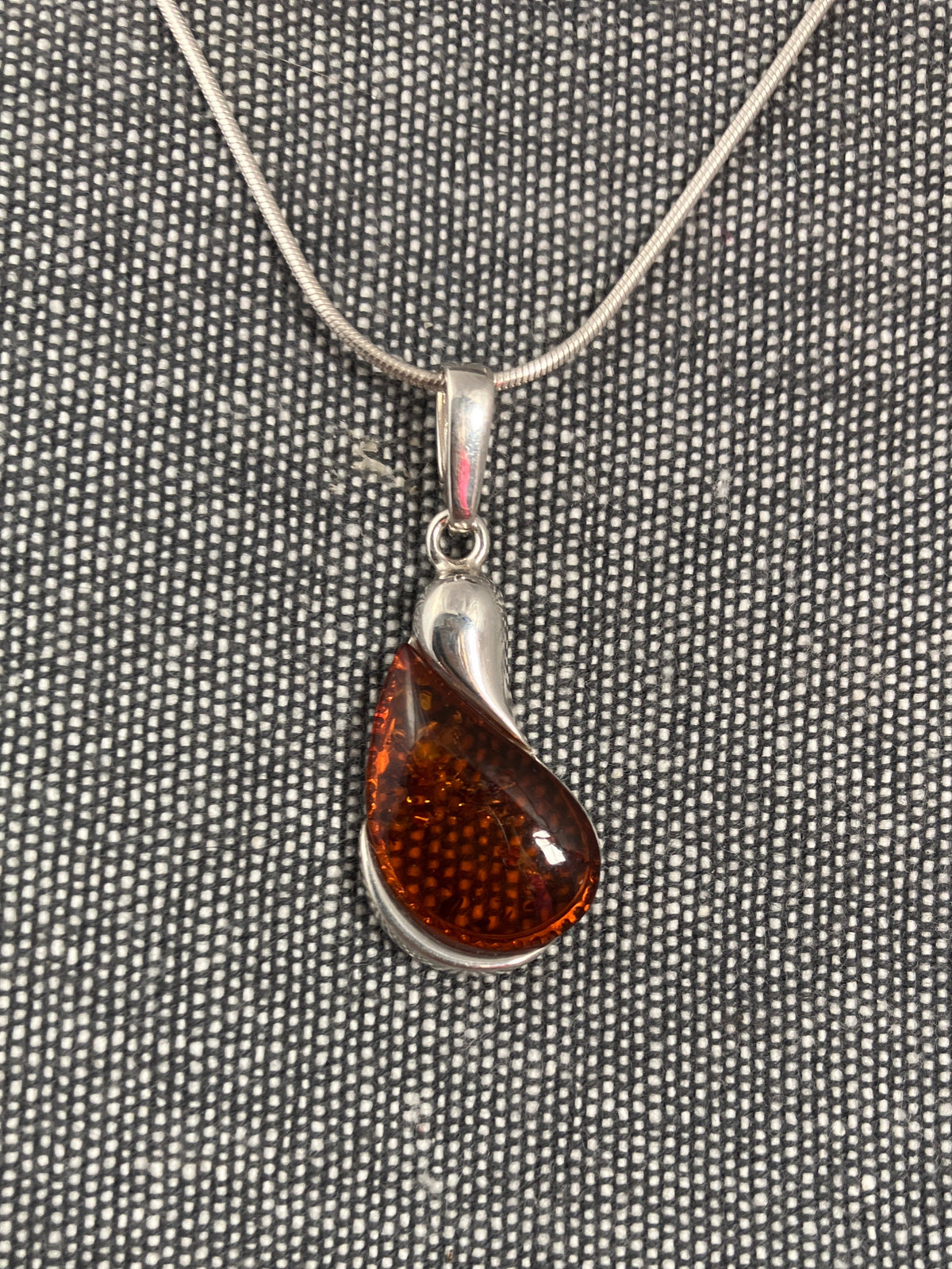 Amber Pear Pendant